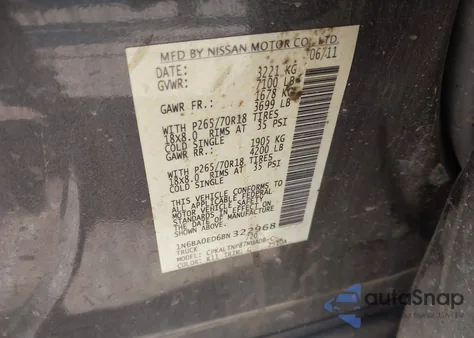 2011 Nissan Titan Sv from USA, damaged, VIN 1N6BA0ED6BN322968